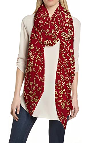 Lina & Lily Damen Schal Hijab Glitzer Blumenmuster (Rot) von Lina & Lily