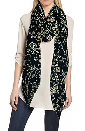 Lina & Lily Damen Schal Hijab Glitzer Blumenmuster (Schwarz) von Lina & Lily