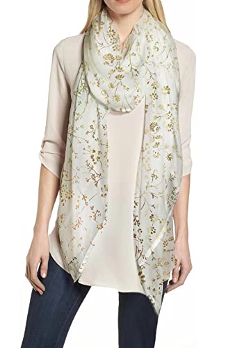 Lina & Lily Damen Schal Hijab Glitzer Blumenmuster (Weiß) von Lina & Lily