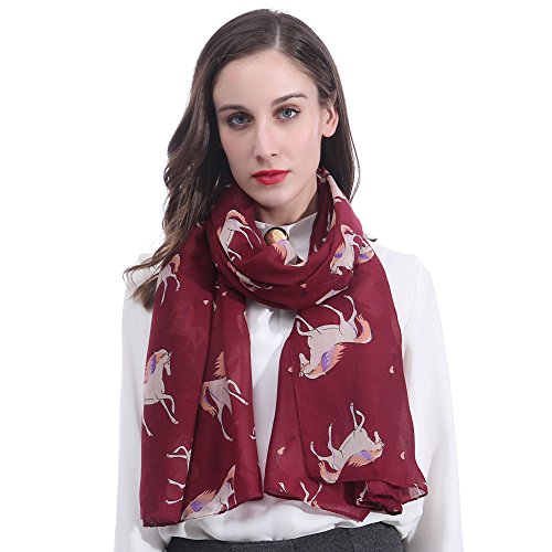 Lina & Lily Damen Schal Stola mit Einhorn (Rot) von Lina & Lily