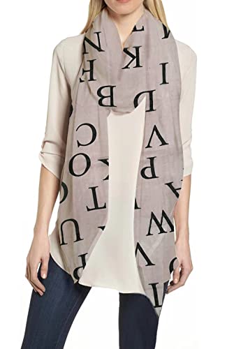 Lina & Lily Damen Schal Tuch mit Englische Buchstaben (Beige) von Lina & Lily