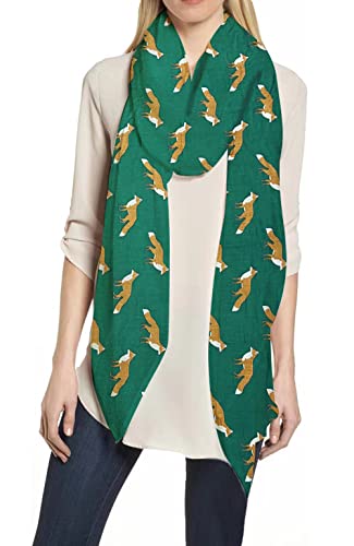 Lina & Lily Damen Schal Tuch mit Fuchs Print (Grün) von Lina & Lily