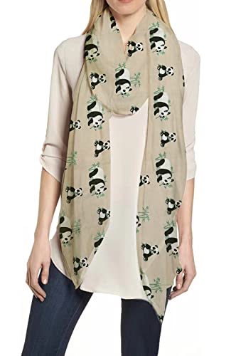 Lina & Lily Damen Schal Tuch mit Panda-Muster (Beige) von Lina & Lily