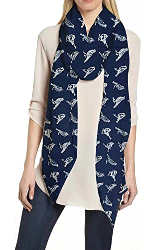 Lina & Lily Damen Schal Tuch mit Vogel-Print (Dunkelblau) von Lina & Lily