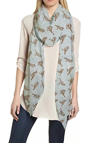 Lina & Lily Damen Schal Tuch mit Vogel-Print (Hellblau) von Lina & Lily