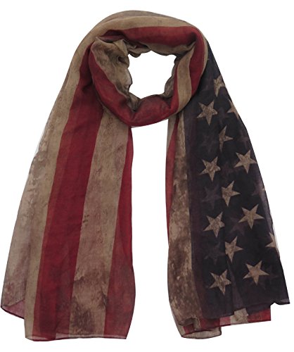 Lina & Lily Damen Schal Tuch mit Flaggen (Vintage Amerikanische Flagge) von Lina & Lily