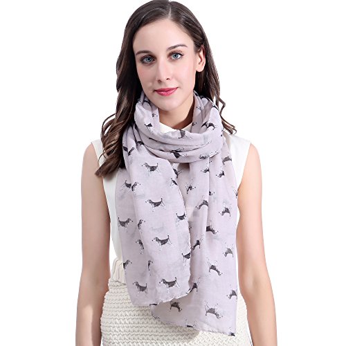 Lina & Lily Damen Schal mit Beagle Hundemuster (Beige) von Lina & Lily