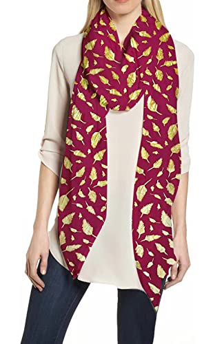 Lina & Lily Damen Schal mit Federmuster Metallic (Fuchsia Rosa-Gold) von Lina & Lily