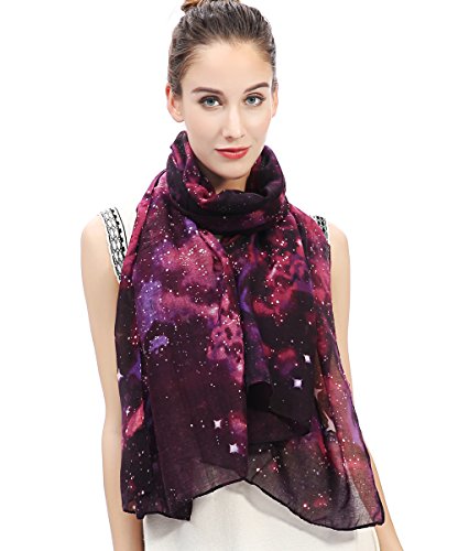 Lina & Lily Damen Schal mit Galaxis Muster (Violett) von Lina & Lily