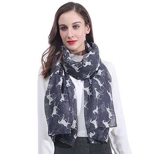 Lina & Lily Damen Schal mit Pferd Muster (Grau) von Lina & Lily