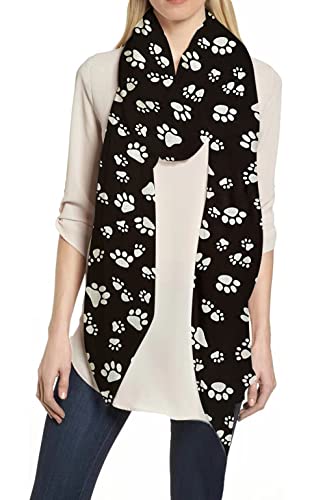 Lina & Lily Damen Schal mit Pfoten Hund Katze (Schwarz) von Lina & Lily