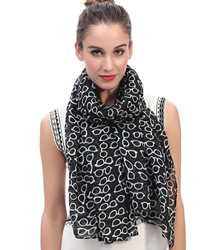 Lina & Lily Damen Schal mit Sonnenbrille Muster (Schwarz) von Lina & Lily