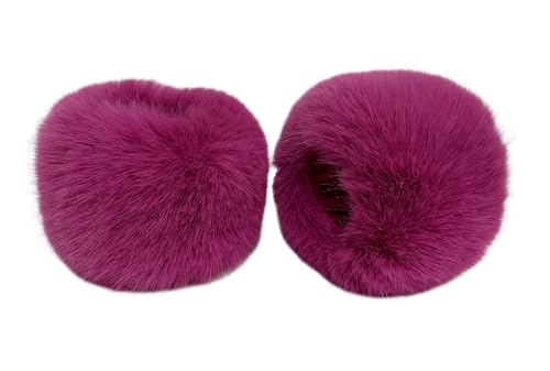 Lina & Lily Damen Winter Armstulpen Manschetten Pulswärmer Kunstfell (Dunkelrosa) von Lina & Lily