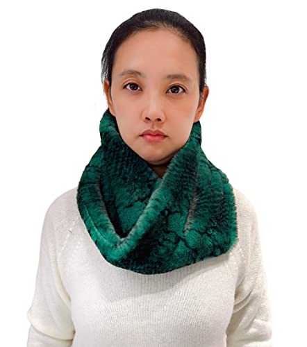 Lina & Lily Damen Winter Fell Loop Schal mit Schlangenhaut Muster (Grün) von Lina & Lily