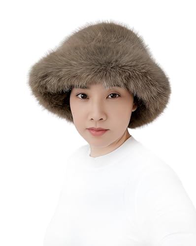 Lina & Lily Damen Winter Fischerhut aus Kunstpelz (Khaki) von Lina & Lily