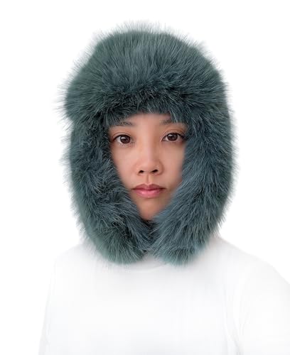 Lina & Lily Damen Winter Trappermütze Kunstpelz mit Ohrenklappen (Dunkelgrün) von Lina & Lily