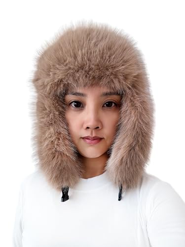 Lina & Lily Damen Winter Trappermütze Kunstpelz mit Ohrenklappen (Kamel) von Lina & Lily