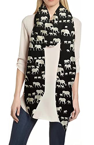 Lina & Lily Elefant Animal Print Damen Schal Oversized Gr. Einheitsgröße, schwarz / weiß von Lina & Lily