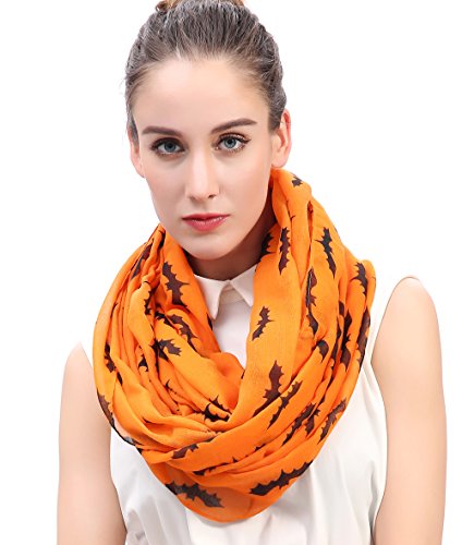 Lina & Lily Damen Halloween Loop Schal mit Fledermaus-Motiv (Orange) von Lina & Lily