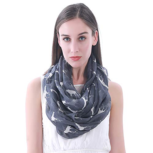 Lina & Lily Giraffe Damen Loop Schal Schlauchschal (Grau/Weiße) von Lina & Lily