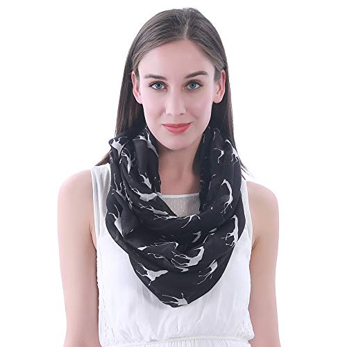 Lina & Lily Giraffe Damen Loop Schal Schlauchschal (Schwarz/Weiße) von Lina & Lily