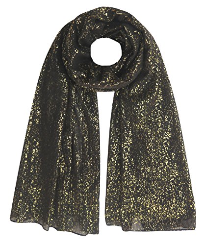 Lina & Lily Gold Glitter Damen Schal Hijab Wrap Multi Fuctional (Schwarz) von Lina & Lily