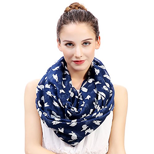 Lina & Lily Hase Kaninchen Design Damen Loop Schal Schlauchschal (Blau) von Lina & Lily
