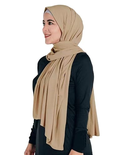 Lina & Lily Maxi Hijab Jersey Premium, Kopftuch Schal Turban für Muslimische Frauen (Khaki) von Lina & Lily