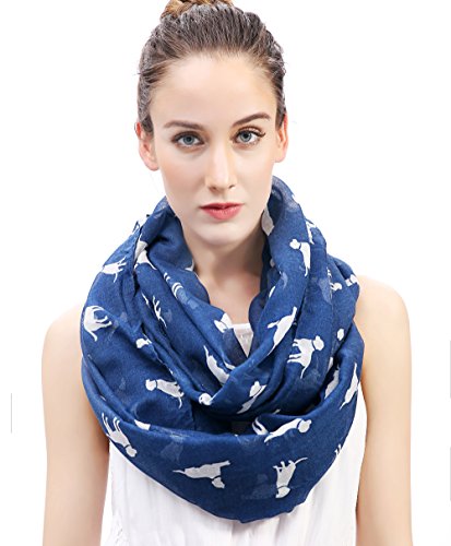 Lina & Lily Labrador Retriever Hund Damen Loop Schal Schlauchschal (Blau/Weiße-B) von Lina & Lily