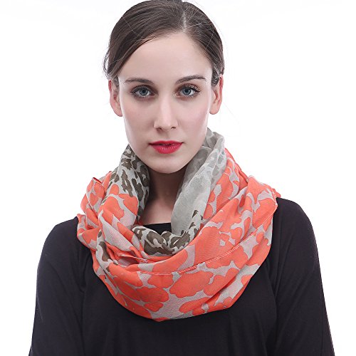 Lina & Lily Leopard Damen Loop Schal Schlauchschal (Neon Orange) von Lina & Lily