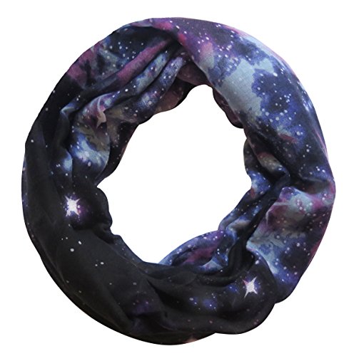 Lina & Lily Loopschal mit Galaxie und Sternen (Blau) von Lina & Lily