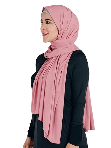 Lina & Lily Maxi Hijab Jersey Premium, Kopftuch Schal Turban für Muslimische Frauen (Hellrosa) von Lina & Lily