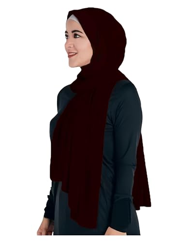 Lina & Lily Maxi Hijab Jersey Premium, Kopftuch Schal Turban für Muslimische Frauen (Kastanienbraun) von Lina & Lily