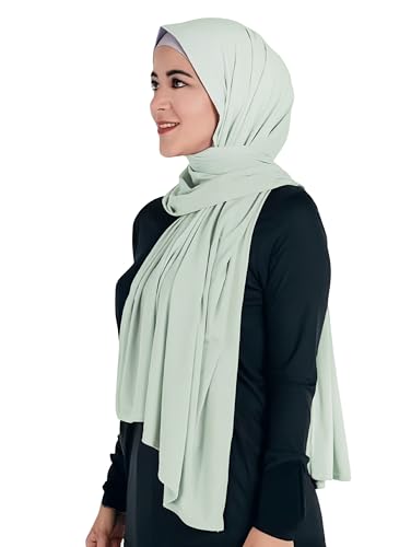 Lina & Lily Maxi Hijab Jersey Premium, Kopftuch Schal Turban für Muslimische Frauen (Mintgrün) von Lina & Lily