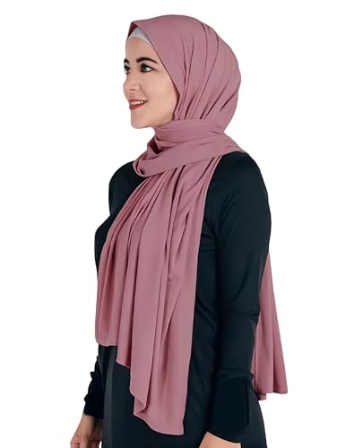 Lina & Lily Maxi Hijab Jersey Premium, Kopftuch Schal Turban für Muslimische Frauen (Staubige Rosa) von Lina & Lily