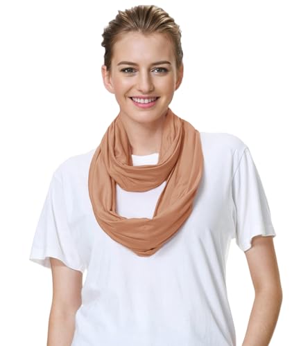 Lina & Lily Modal Premium Jersey Loop Schal für Damen Herren (Camel) von Lina & Lily