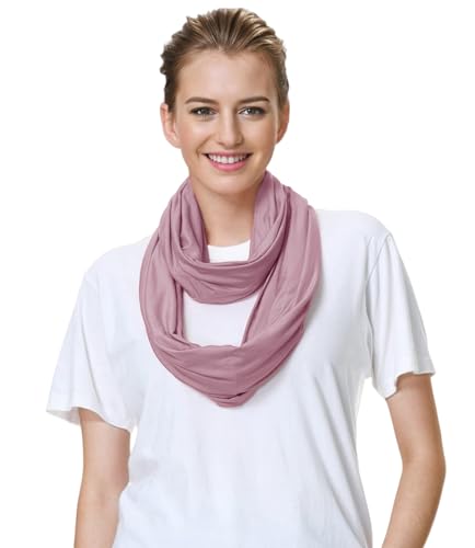 Lina & Lily Modal Premium Jersey Loop Schal für Damen Herren (Dusty Rose) von Lina & Lily