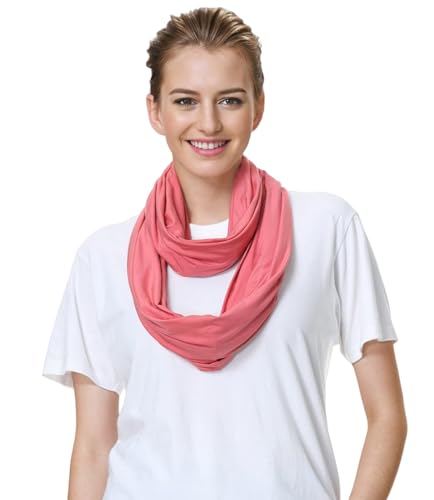 Lina & Lily Modal Premium Jersey Loop Schal für Damen Herren (Koralle) von Lina & Lily