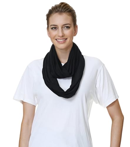 Lina & Lily Modal Premium Jersey Loop Schal für Damen Herren (Schwarz) von Lina & Lily