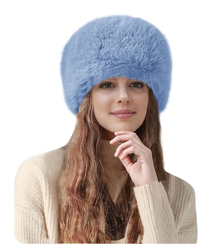 Lina & Lily Mütze Damen Winter aus Kunstfell (Himmelblau) von Lina & Lily