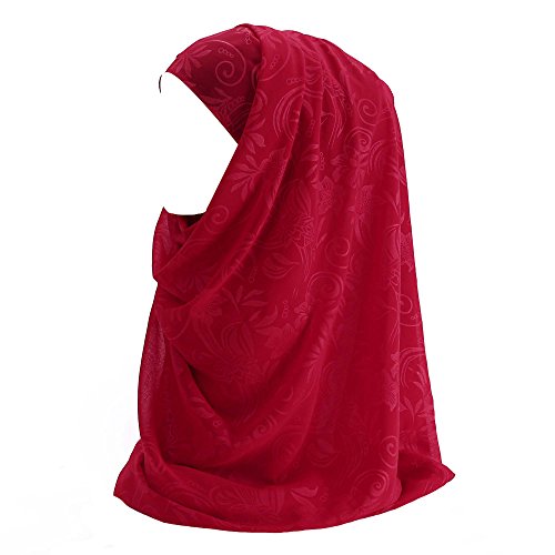 Lina & Lily Muslim Hijab Kopftuch aus Chiffon mit Blumenmuster (Rot) von Lina & Lily