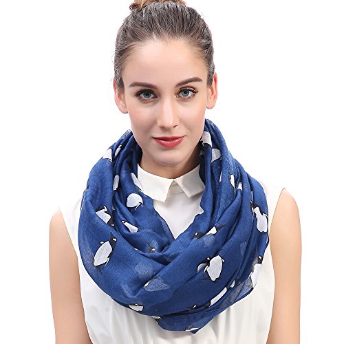 Lina & Lily Pinguin Damen Loop Schal Schlauchschal (Blau) von Lina & Lily