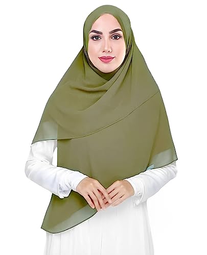 Lina & Lily Premium Chiffon Damen Muslim Hijab Kopftuch Schal Quadrat 145 x 145cm (Helloliv) von Lina & Lily