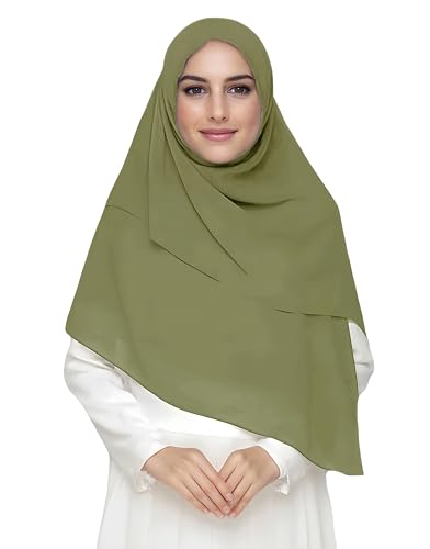 Lina & Lily Premium Chiffon Damen Muslim Hijab Kopftuch Schal Quadrat 145 x 145cm (Helloliv) von Lina & Lily