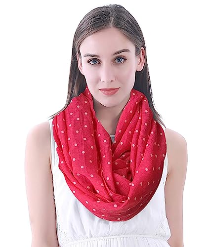 Lina & Lily Damen Loop Schal mit Punkte-Muster (Dunkelrosa) von Lina & Lily