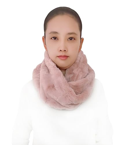 Lina & Lily Winter Loop Schal Snood Damen aus Kunstpelz (Altrosa) von Lina & Lily