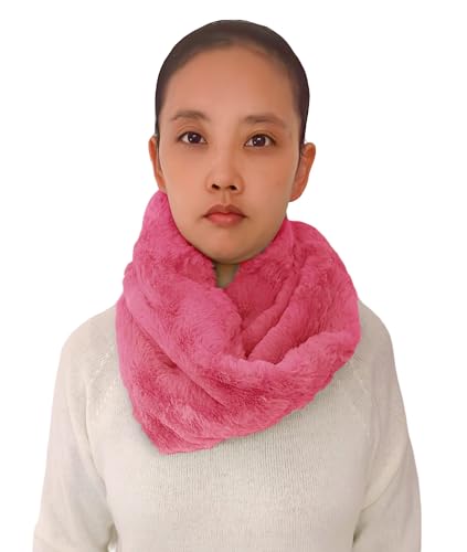 Lina & Lily Winter Loop Schal Snood Damen aus Kunstpelz (Koralle) von Lina & Lily