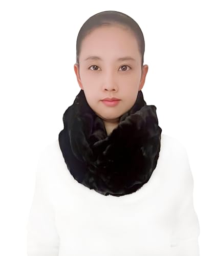 Lina & Lily Winter Loop Schal Snood Damen aus Kunstpelz (Schwarz) von Lina & Lily