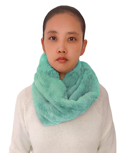 Lina & Lily Winter Loop Schal Snood Damen aus Kunstpelz (Türkis) von Lina & Lily