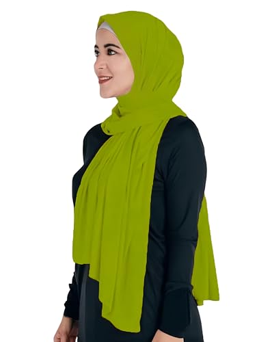 Maxi Hijab Jersey Premium, Kopftuch Schal Turban für Muslimische Frauen (Lindgrün) von Lina & Lily